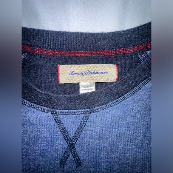 Tommy Bahama Shirt Mens XL Blue Long Sleeve Crew Neck Pullover Sweater - Picture 3 of 6